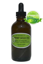 HEMP SEED PREMIUM OIL 1 OZ  GLASS BOTTLE 100% ORGANIC SKIN MOISTURIZER RELIEF