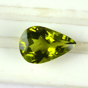 Lustrous Jewel 2.65 Ct Natural Green Peridot Ring Size Pear Cut Gemstone