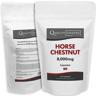 QUALITY GINSENG DIRECT HORSE CHESTNUT - 8,000mg Capsules - Powerful Formula Best Quality on Ebay