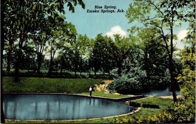Blue Spring Eureka Springs Arkansas Linen Postcard