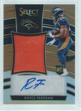 ROYCE FREEMAN 2018 PANINI SELECT COPPER PRIZM JERSEY AUTO RC #D /49