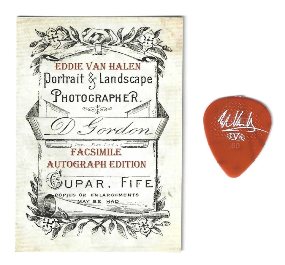 EDDIE VAN HALEN - TRADING CARD + EVH FRANKENSTEIN GUITAR PICK - MINT CONDITION - Image 2 of 2