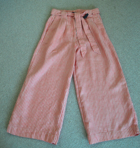 BNWT Marks & Spencer Flax linen wide leg high waist cropped trousers size 8 - Picture 2 of 13
