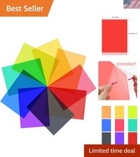 Vibrant 9-Color Gel Lighting Filters for Photos  Stage - 11.7"x8.3" PVC Sheets