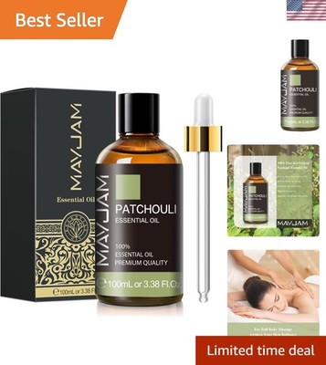 Aromatic Patchouli Oil, 3.38 Fl Oz - Perfect for Diffuser, Skin & Hair Care