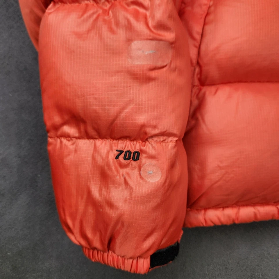 Jaqueta acolchoada The North Face Nuptse 700 masculina XL laranja preta com capuz Y2K - Imagem 2 de 4