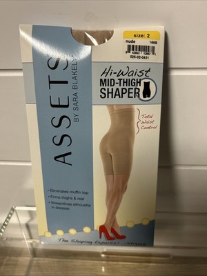 Assets by Sara Blakely Spanx Hi-Waist Mid-Thigh Shaper Womens 2 Nude Color