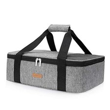 Insulated Casserole Carrier for Hot or Cold Food, 15.7 x 11.4 x 4.7inch Gray