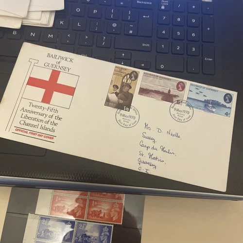 GUERNSEY First Day Cover FDC 1970 25TH ANN. LIBERATION CHANNEL ISLANDS H/WRITTEN