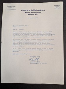 Leonard G. Wolf (d. 1970) Signed 1959 Letter - Iowa Representative - Congress