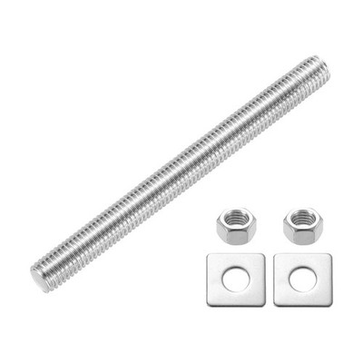 Fully Threaded Rod, M12 x 130mm 304 Stainless Steel with Nuts Washers