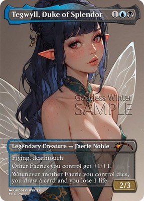 MTG - Tegwyll, Duke of Splendor - Fanart Borderless Style - EDH / Playtest