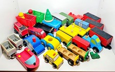 Huge Wooden Train Cars Lot 26 Pcs Mixed Brands Fits Brio Melissa Doug LILLABO