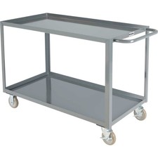 Welded Steel Utility Cart 2 Tray Shelves 24"Wx48"L
