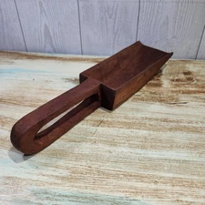 Antique Hand Carved Wood Grain Scoop Rustic Primitive 12"