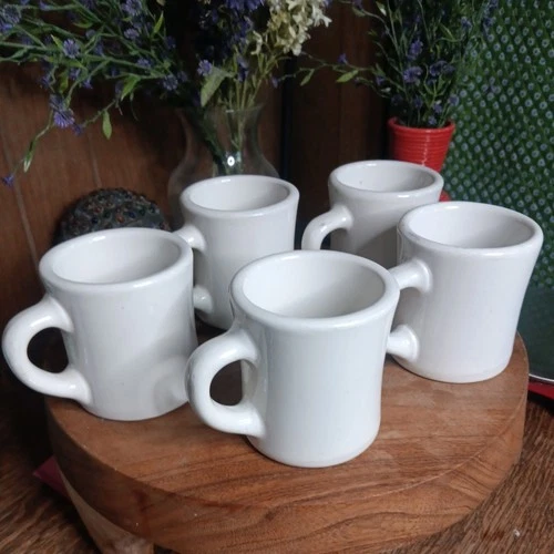 Vintage Lot Of 5 Victor Heavy Restaurant Ware Coffee Mugs excellent condition 