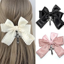 Ribbon Bowknot Hair Clip Women Hairclip PonytailHolder Elegant Hair Ornaments