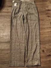 NEW Vintage 1990s Ralph Lauren Polo Pleated Tweed Pants Sz 30/32 Linen Cotton