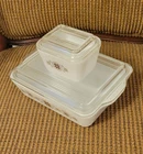 VTG TOWN & COUNTRY STARBURST PYREX REFRIGERATOR DISHES 0503 1.5 QT 501B 1.5 CUP