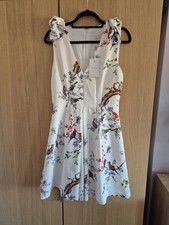 BNWT RARE £225 Ted Baker Size 2 UK 8 10 White Bow Skater Dress Wedding Races