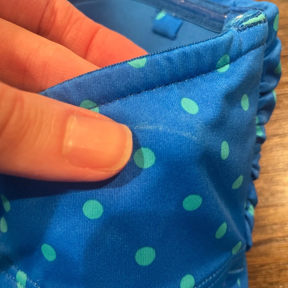 NWT SPANX Sz 14 Shaping Suit Underwire One Piece Blue Dot Bandeau Push Up 2694 - Image 4 of 4