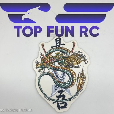 ASIAN DRAGON CROSSED SWORD DECAL LARGE SIZE