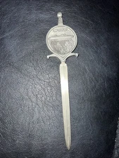 Vintage NORWEGIAN CARIBBEAN LINES Letter Opener Paper Knife Pewter Fort Brand