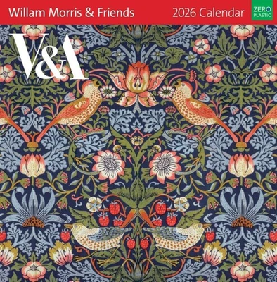 MUSEUM AND GALLERIES 2026 Wall Calendar William Morris - 12 Pretty Arts and Crafts Textile Designs