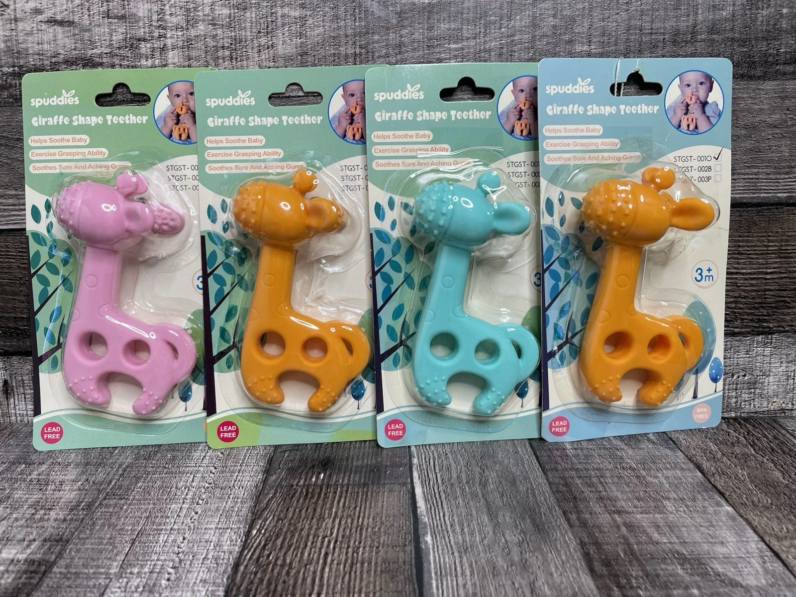 BITE ME RAFF, Giraffe Natural Rubber Teether Toy, Old Pink &light Green, NEW
Opens in a new window o