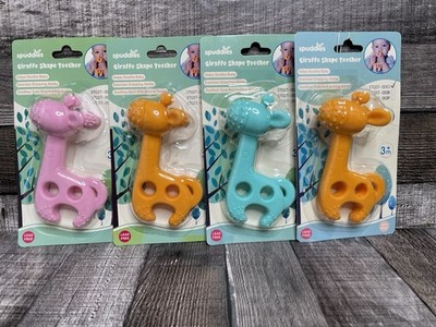 BITE ME RAFF,  Giraffe Natural Rubber Teether Toy, Old Pink &light Green, NEW