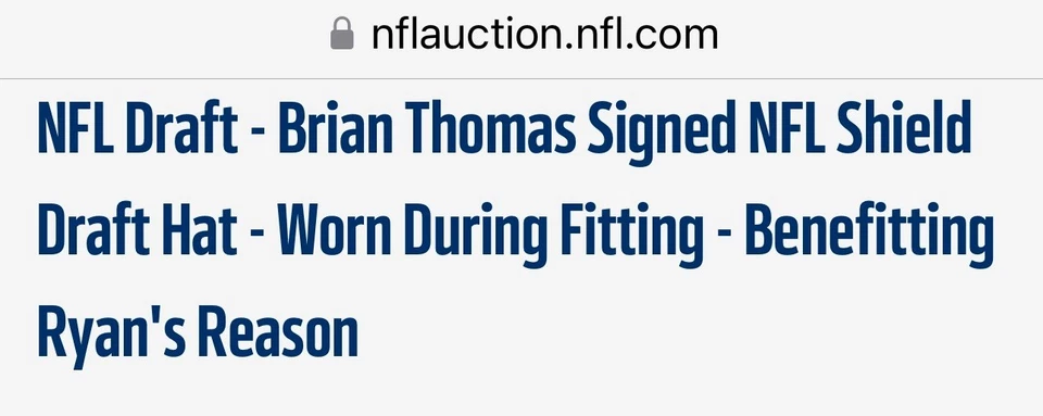 BRIAN THOMAS JR. Draft Hat Signed Worn During Event FIRST NFL AUTOGRAPH 1/1 Rare - Image 4 of 4