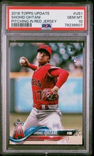 SHOHEI OHTANI 2018 Topps Update Pitching in Red Jersey #US1 RC PSA 10