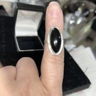 Black Onyx Oval Long 925 Vintage Ring Size 7 — photo 3