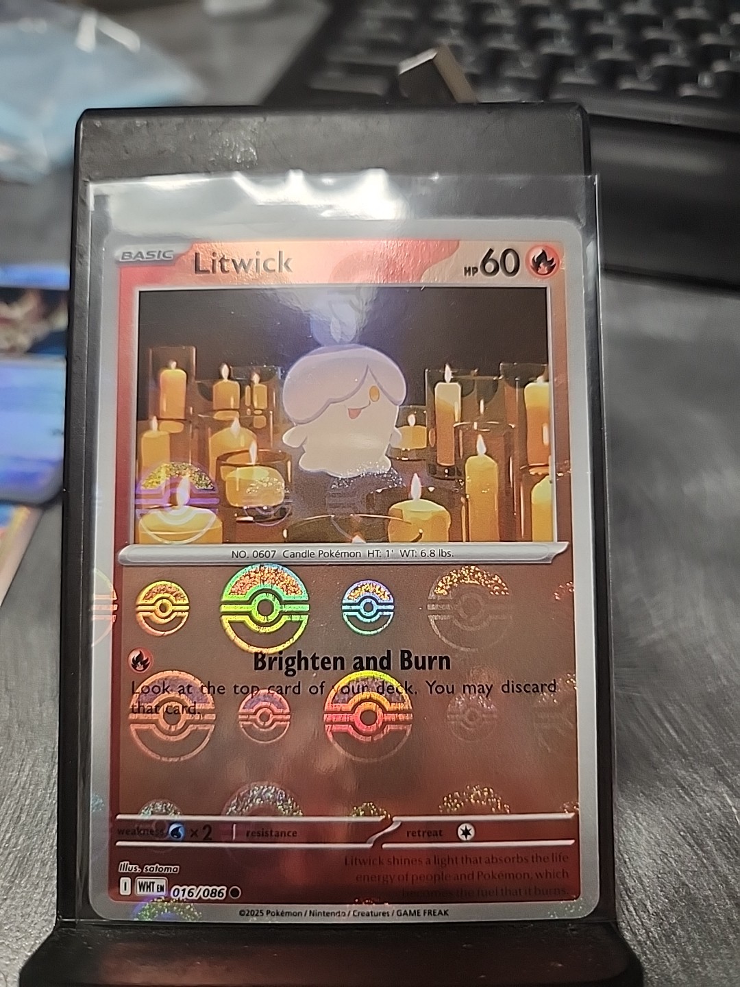 Litwick (Master Ball Pattern) 016/086 Sv: White Flare Holo