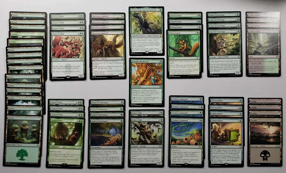 MTG 60 Card Modern Black Green Chatterfang Squirrel General Deck - Image 2 of 4