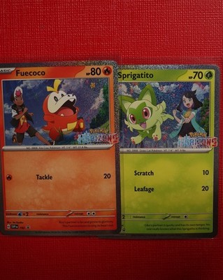 Fuecoco And Sprigatito Promo Pokemon Horizons Grand Adventure Collection NM