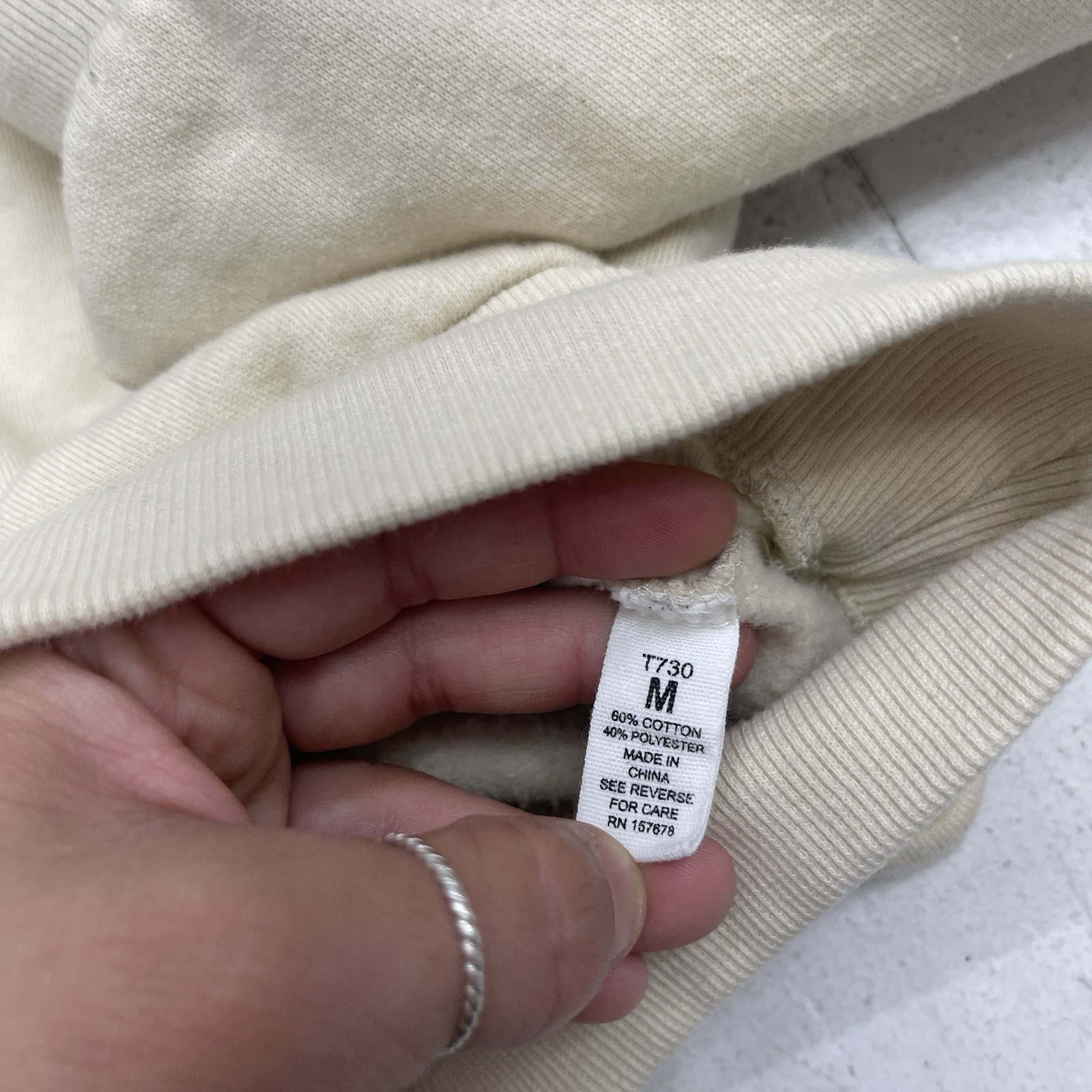 Reflex Beige Cropped Button Henley Pullover Sweat… - image 5