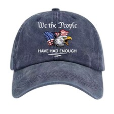We The People Have Had Enough Eagle Patriotic Washed Dad Hat Baseball Cap