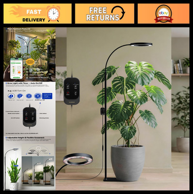 Indoor Plant Grow Light, Full Spectrum LED Floor Lamp, Adjustable Height & Angle
