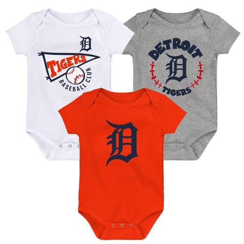 Newborn & Infant Orange/White/Heather Gray Detroit Tigers Biggest Little Fan
