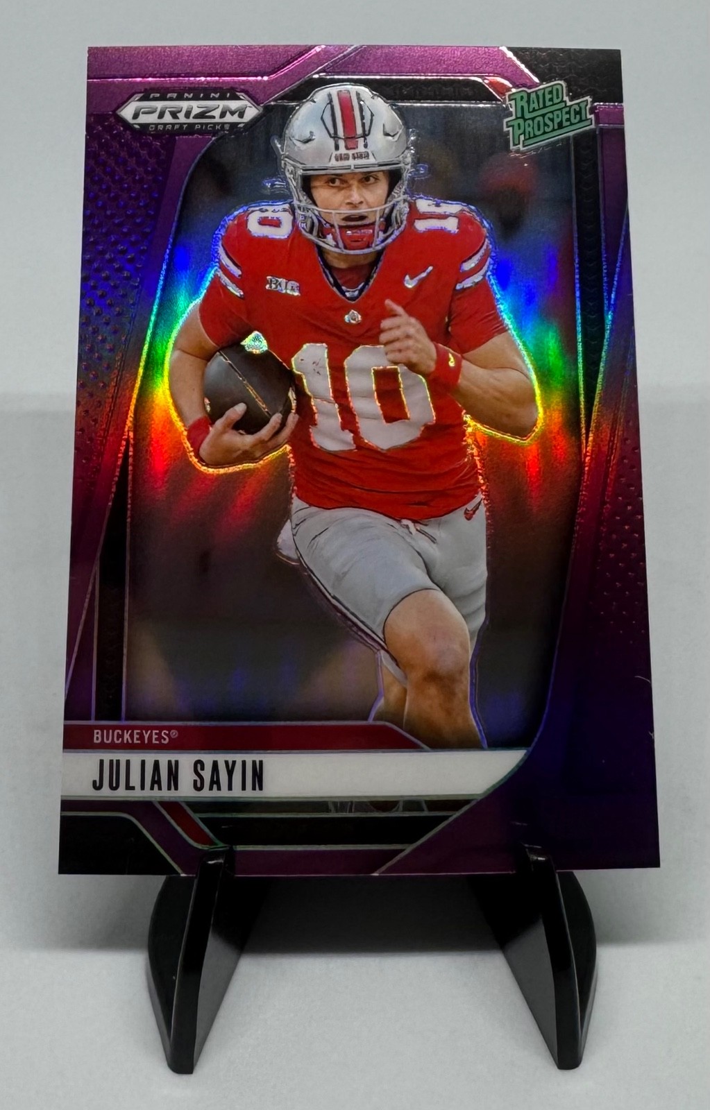 2025 Prizm Draft Picks Julian Sayin Rated Prospect Purple Prizm /99 Ohio State