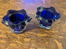Cobalt Blue And Clear Votive Candleholders 2