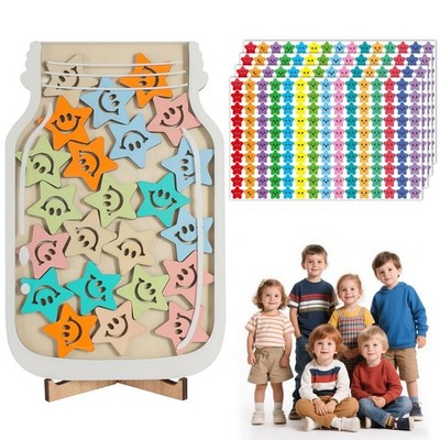 Belohnungsglas für Kinder,Belohnungsglas mit 600 Stern Aufklebern, 25 Sterne ...