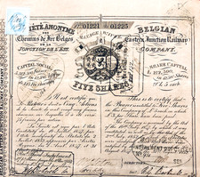 top: 1847 -  5 Aktien der Belgian Eastern Junction Railway Company + Kupons