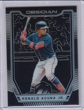 * RONALD ACUNA JR. * 2019 OBSIDIAN CHRONICLES HOLO PRIZM # 19