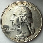 1956 Proof Silver Washington Quarter 90% Silver Hairlines/Handled U.S. Coin