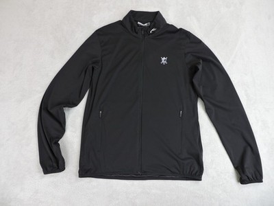 KJUS Dorian Jacket Mens 52|L Black Full Zip Stretch Golf Windbreaker Long Sleeve