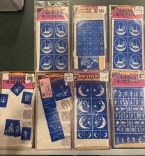 Lot of 7 Glass Etching Stencils Winter, Nighttime, Nature