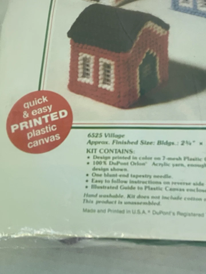 Design Works Winter Village Plastic Canvas Kit #3312 Christmas 7 Houses - Image 3 of 4