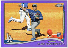 ALEX GUERRERO 2014 Topps Chrome Purple Refractor RC #14 LA Dodgers Baseball Card